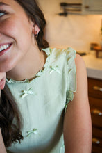 Load image into Gallery viewer, Dahlia Ruffle Bow Tank in Sage