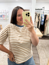 Load image into Gallery viewer, East Bay Striped Tee in Beige