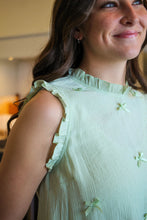 Load image into Gallery viewer, Dahlia Ruffle Bow Tank in Sage