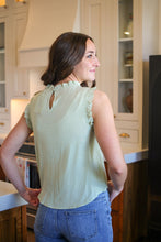Load image into Gallery viewer, Dahlia Ruffle Bow Tank in Sage
