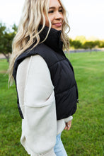 Load image into Gallery viewer, Park City Black Crop Puffer Vest