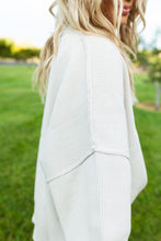 Load image into Gallery viewer, Island Park Side Slit Oversized Sweater in Beige