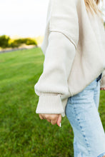 Load image into Gallery viewer, Island Park Side Slit Oversized Sweater in Beige