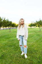 Load image into Gallery viewer, Island Park Side Slit Oversized Sweater in Bone