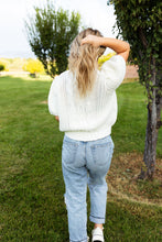 Load image into Gallery viewer, Beverly Hills Short Sleeve Cable Sweater in Cream