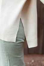 Load image into Gallery viewer, Downington Mockneck Center Seam Sweater in Cream
