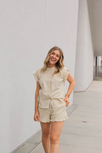 Idabel Cream Henley Top