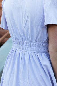 Regent Street Smocked Waist Tiered Dress in White