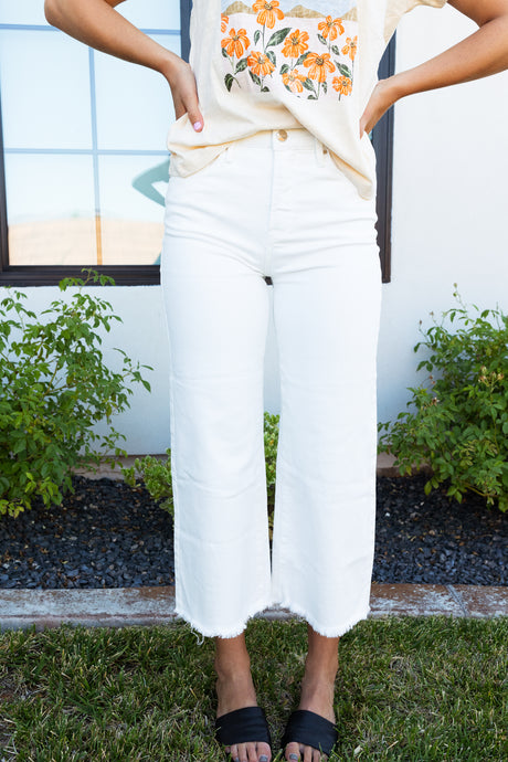 San Clemente White Wide-Leg Jeans