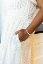 Load image into Gallery viewer, Carmel Metallic Dotted Dress in White