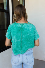 Load image into Gallery viewer, Swanzy Acid Wash Crop Top in Kelly Green