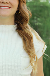 Foggy Bottom Short Sleeve Sweater in Ivory