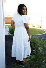 Load image into Gallery viewer, Regent Street Smocked Waist Tiered Dress in White