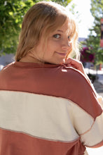 Load image into Gallery viewer, Coronado Rugby Stripe Pullover in Rust + Cream