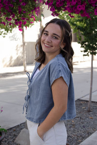 Cheyenne Denim Tie Top