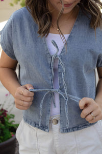 Cheyenne Denim Tie Top