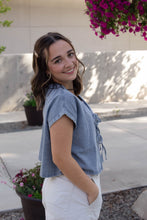 Load image into Gallery viewer, Cheyenne Denim Tie Top