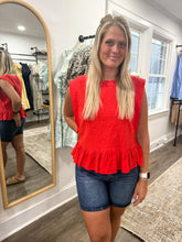 Load image into Gallery viewer, Abilene Babydoll Top in Cherry