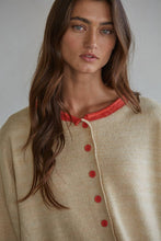 Load image into Gallery viewer, Ballantyne Rolled Crewneck Cardigan in Taupe