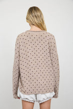 Load image into Gallery viewer, Burnswick Polka Dot Raw Edge Cardigan in Mocha