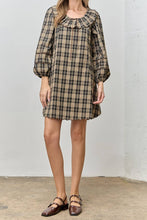 Load image into Gallery viewer, Belmont Plaid Scalloped Mini Dress
