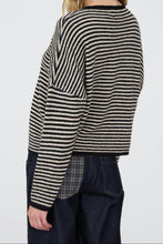 Load image into Gallery viewer, Burnswick Striped Raw Edge Cardigan in Black