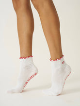 Load image into Gallery viewer, Ruffle Grip Pilates Sock in Heart Duo