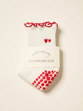Load image into Gallery viewer, Ruffle Grip Pilates Sock in Heart Duo