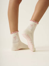 Load image into Gallery viewer, Ruffle Grip Pilates Sock in Pink Bows
