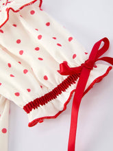 Load image into Gallery viewer, Red Polka Dot Dress with Smocking Embroidery