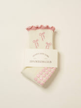 Load image into Gallery viewer, Ruffle Grip Pilates Sock in Pink Bows
