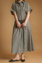 Load image into Gallery viewer, Bonneville Gingham Button Down Midi Dress