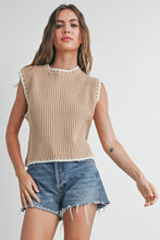 Load image into Gallery viewer, Lone Star Sleeveless Knit Vest in Taupe