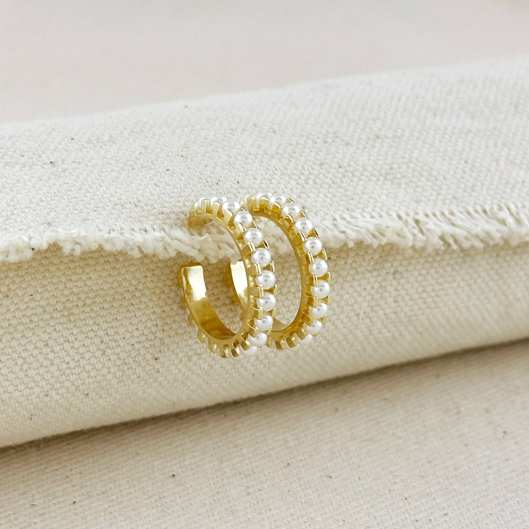 Paris Jewelry Collection: Pearl Gold Hoops