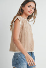 Load image into Gallery viewer, Lone Star Sleeveless Knit Vest in Taupe