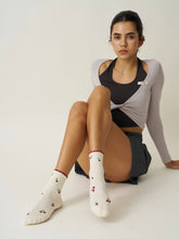 Load image into Gallery viewer, Ruffle Grip Pilates Sock in Cherry