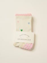 Load image into Gallery viewer, Ruffle Grip Pilates Sock in Colorful Hearts