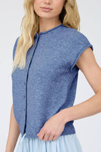 Load image into Gallery viewer, Chapel Hill Rolled Collar Top in Blue
