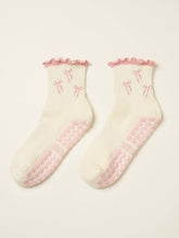 Load image into Gallery viewer, Ruffle Grip Pilates Sock in Pink Bows