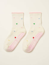 Load image into Gallery viewer, Ruffle Grip Pilates Sock in Colorful Hearts