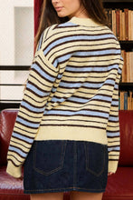 Load image into Gallery viewer, Kenai Striped Crewneck Sweater in Butter + Blue