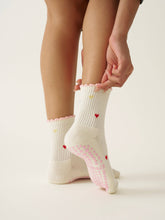 Load image into Gallery viewer, Ruffle Grip Pilates Sock in Colorful Hearts