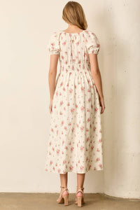 Eagan Smocked Waistline Floral Dress