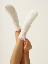 Load image into Gallery viewer, Ruffle Grip Pilates Sock in Pink Bows