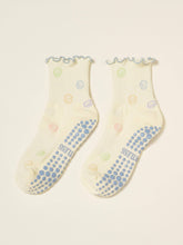 Load image into Gallery viewer, Ruffle Grip Pilates Sock in Pastel Smiley
