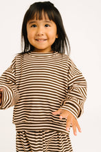 Load image into Gallery viewer, Kids Espresso Stripe Sweatsuit