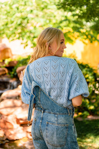 Geneva Knit Heart Eyelet Top