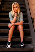 Load image into Gallery viewer, The Valley Tee Collection: Smiley Checkered Tee in Aqua