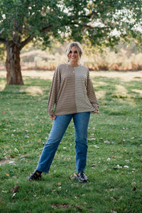 Carlsbad Neutral Striped Top