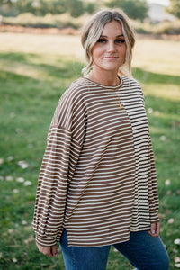 Carlsbad Neutral Striped Top